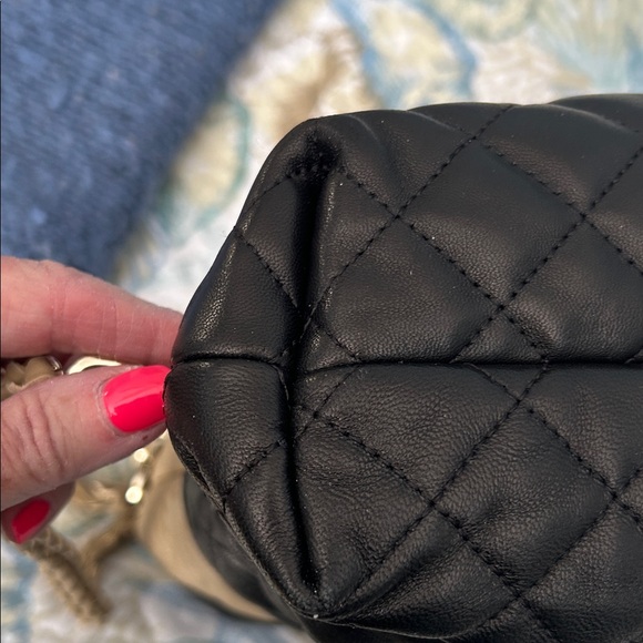 MZ Wallace Quilted Backpack in Black and Tan